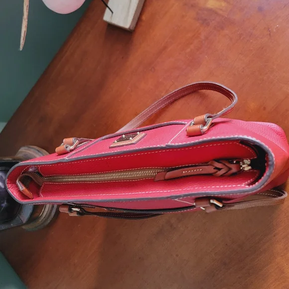 Dooney & Bourke Small Lexington Red Pebble Grain Leather Tote Bag Purse
